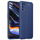 Microsonic Realme 7 Pro Kılıf Deri Dokulu Silikon Lacivert