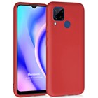 Microsonic Matte Silicone Realme C15 Kılıf Kırmızı