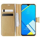 Microsonic Realme C2 Kılıf Delux Leather Wallet Gold