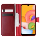 Microsonic Samsung Galaxy A01 Kılıf Delux Leather Wallet Kırmızı