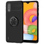 Microsonic Samsung Galaxy A01 Kılıf Kickstand Ring Holder Siyah