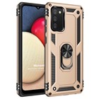 Microsonic Samsung Galaxy A02s Kılıf Military Ring Holder Gold
