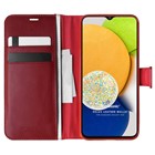 Microsonic Samsung Galaxy A03 Kılıf Delux Leather Wallet Kırmızı