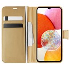 Microsonic Samsung Galaxy A14 Kılıf Delux Leather Wallet Gold