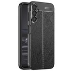 Microsonic Samsung Galaxy A54 Kılıf Deri Dokulu Silikon Siyah