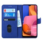 Microsonic Samsung Galaxy A20s Kılıf Fabric Book Wallet Lacivert