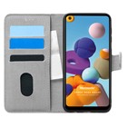 Microsonic Samsung Galaxy A21 Kılıf Fabric Book Wallet Gri