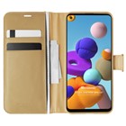 Microsonic Samsung Galaxy A21s Kılıf Delux Leather Wallet Gold