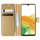 Microsonic Samsung Galaxy A33 5G Kılıf Delux Leather Wallet Gold