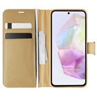 Microsonic Samsung Galaxy A35 Kılıf Delux Leather Wallet Gold