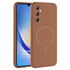 Microsonic Samsung Galaxy A34 Kılıf Zeno MagSafe Kahverengi