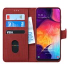 Microsonic Samsung Galaxy A50 Kılıf Fabric Book Wallet Kırmızı