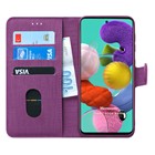 Microsonic Samsung Galaxy A51 Kılıf Fabric Book Wallet Mor