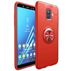 Microsonic Samsung Galaxy A6 2018 Kılıf Kickstand Ring Holder Kırmızı