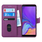 Microsonic Samsung Galaxy A7 2018 Kılıf Fabric Book Wallet Mor