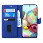 Microsonic Samsung Galaxy A71 Kılıf Fabric Book Wallet Lacivert