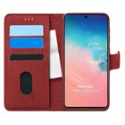 Microsonic Samsung Galaxy A91 Kılıf Fabric Book Wallet Kırmızı