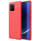 Microsonic Samsung Galaxy A91 S10 Lite Kılıf Deri Dokulu Silikon Kırmızı