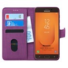 Microsonic Samsung Galaxy J7 Prime 2 Kılıf Fabric Book Wallet Mor