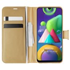 Microsonic Samsung Galaxy M21 Kılıf Delux Leather Wallet Gold