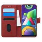 Microsonic Samsung Galaxy M21 Kılıf Fabric Book Wallet Kırmızı