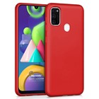 Microsonic Matte Silicone Samsung Galaxy M21 Kılıf Kırmızı