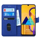 Microsonic Samsung Galaxy M30s Kılıf Fabric Book Wallet Lacivert