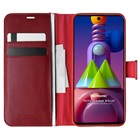 Microsonic Samsung Galaxy M51 Kılıf Delux Leather Wallet Kırmızı