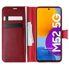 Microsonic Samsung Galaxy M52 Kılıf Delux Leather Wallet Kırmızı