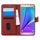 Microsonic Samsung Galaxy Note 5 Kılıf Fabric Book Wallet Kırmızı