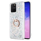 Microsonic Samsung Galaxy A91 Kılıf Glitter Liquid Holder Gümüş