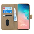 Microsonic Samsung Galaxy S10 Plus Kılıf Fabric Book Wallet Gold