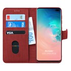 Microsonic Samsung Galaxy S10 Plus Kılıf Fabric Book Wallet Kırmızı