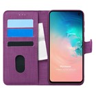 Microsonic Samsung Galaxy S10E Kılıf Fabric Book Wallet Mor