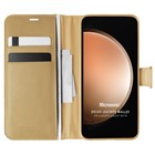 Microsonic Samsung Galaxy S23 FE Kılıf Delux Leather Wallet Gold