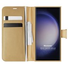 Microsonic Samsung Galaxy S23 Ultra Kılıf Delux Leather Wallet Gold