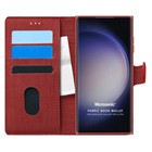 Microsonic Samsung Galaxy S23 Ultra Kılıf Fabric Book Wallet Kırmızı