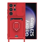 Microsonic Samsung Galaxy S23 Ultra Kılıf Multifunction Silicone Kırmızı