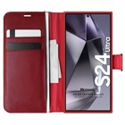 Microsonic Samsung Galaxy S24 Ultra Kılıf Delux Leather Wallet Kırmızı