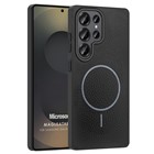 Microsonic Samsung Galaxy S24 Ultra Kılıf MagLeather Pro Siyah