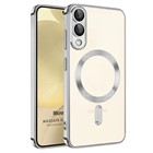 Microsonic Samsung Galaxy S25 Edge Kılıf MagSafe Luxury Electroplate Gri