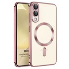 Microsonic Samsung Galaxy S25 Edge Kılıf MagSafe Luxury Electroplate Rose Gold