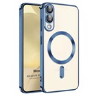 Microsonic Samsung Galaxy S25 Edge Kılıf MagSafe Luxury Electroplate Sierra Mavisi