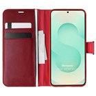 Microsonic Samsung Galaxy S25 Kılıf Delux Leather Wallet Kırmızı