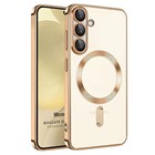 Microsonic Samsung Galaxy S25 Plus Kılıf MagSafe Luxury Electroplate Gold