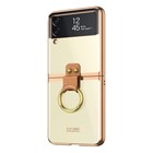 Microsonic Samsung Galaxy Z Flip 3 Kılıf Ring Loft Clear Gold