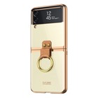 Microsonic Samsung Galaxy Z Flip 3 Kılıf Ring Loft Clear Gold