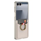 Microsonic Samsung Galaxy Z Flip 7 Kılıf LuxRing Wallet Bej