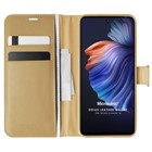 Microsonic TECNO Camon 18 Kılıf Delux Leather Wallet Gold