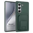 Microsonic TECNO Camon 40 Pro Kılıf PocketPro Litchi Koyu Yeşil